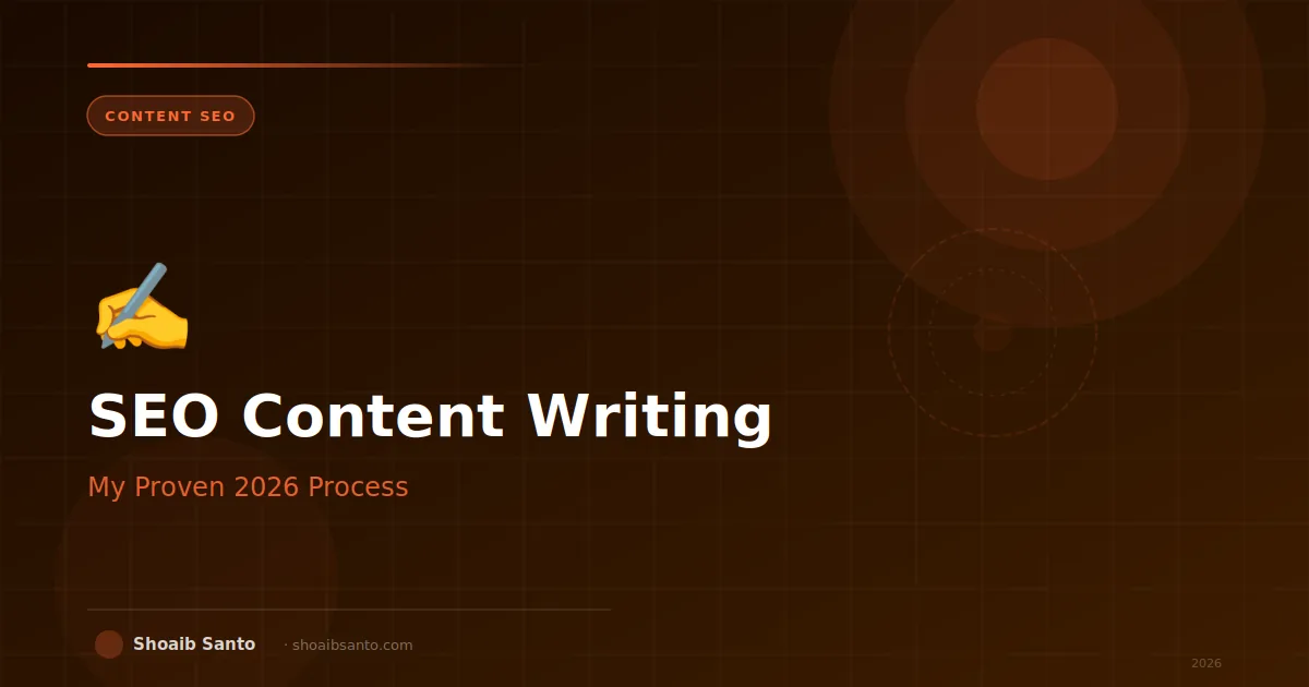 Content Writing for SEO in 2026 — My Process as a Bangladeshi SEO Expert — SEO Blog by Shoaib Santo