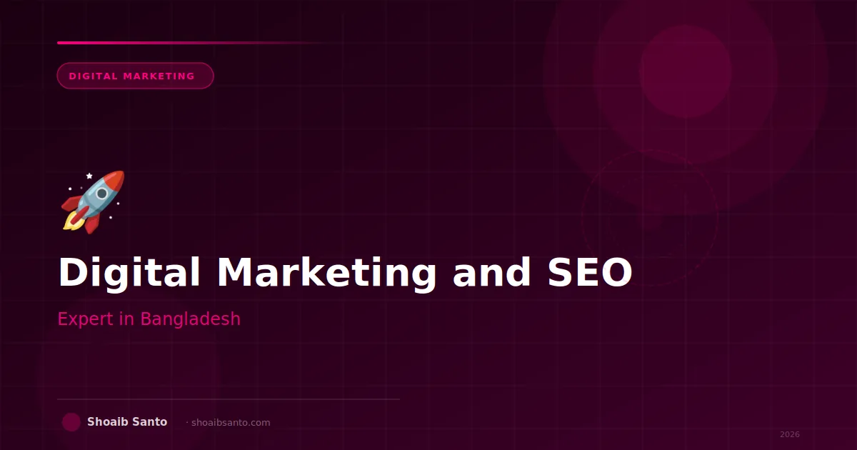 Digital Marketing and SEO Expert Bangladesh — SEO guide by Shoaib Santo