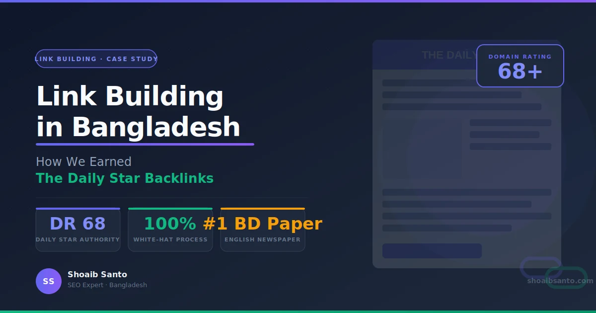 Link Building in Bangladesh: How We Earned Daily Star Backlinks — SEO guide by Shoaib Santo