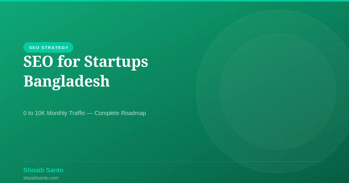 SEO for Startups in Bangladesh — 0 থেকে 10K Monthly Traffic পাওয়ার Complete Roadmap — SEO guide by Shoaib Santo