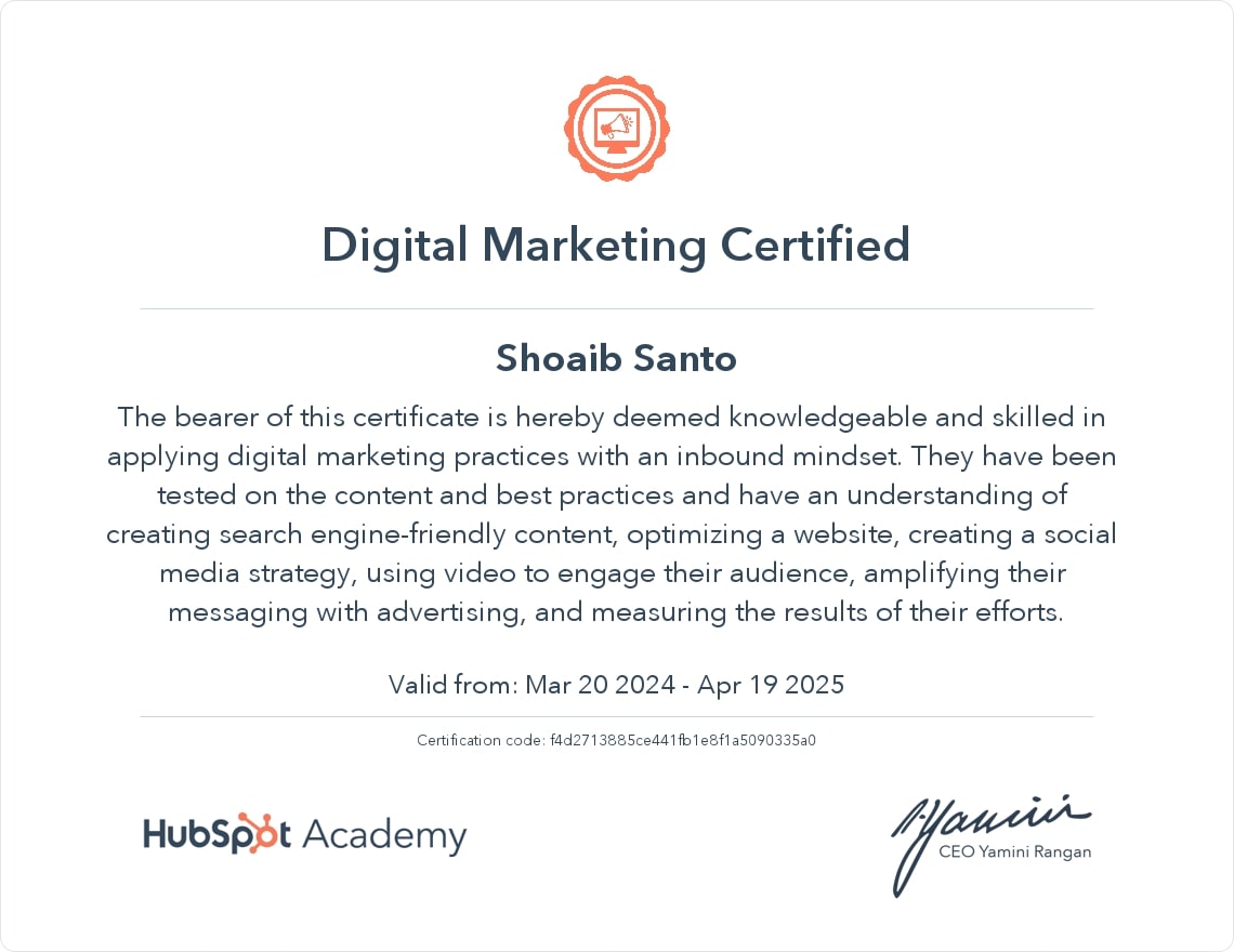 Digital Marketing Certification
